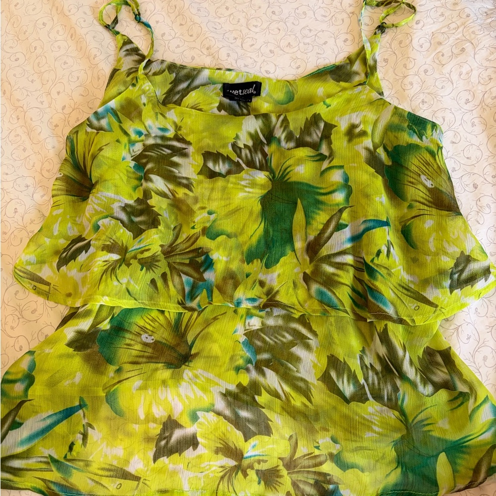 Wet Seal Y2K Flouncy Ruffle Tank L Vintage